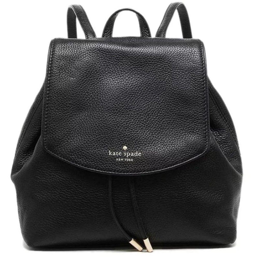 Kate Spade New York Black Pebbled Leather Backpack